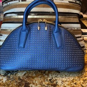 Vegan leather hand bag with shoulder strap